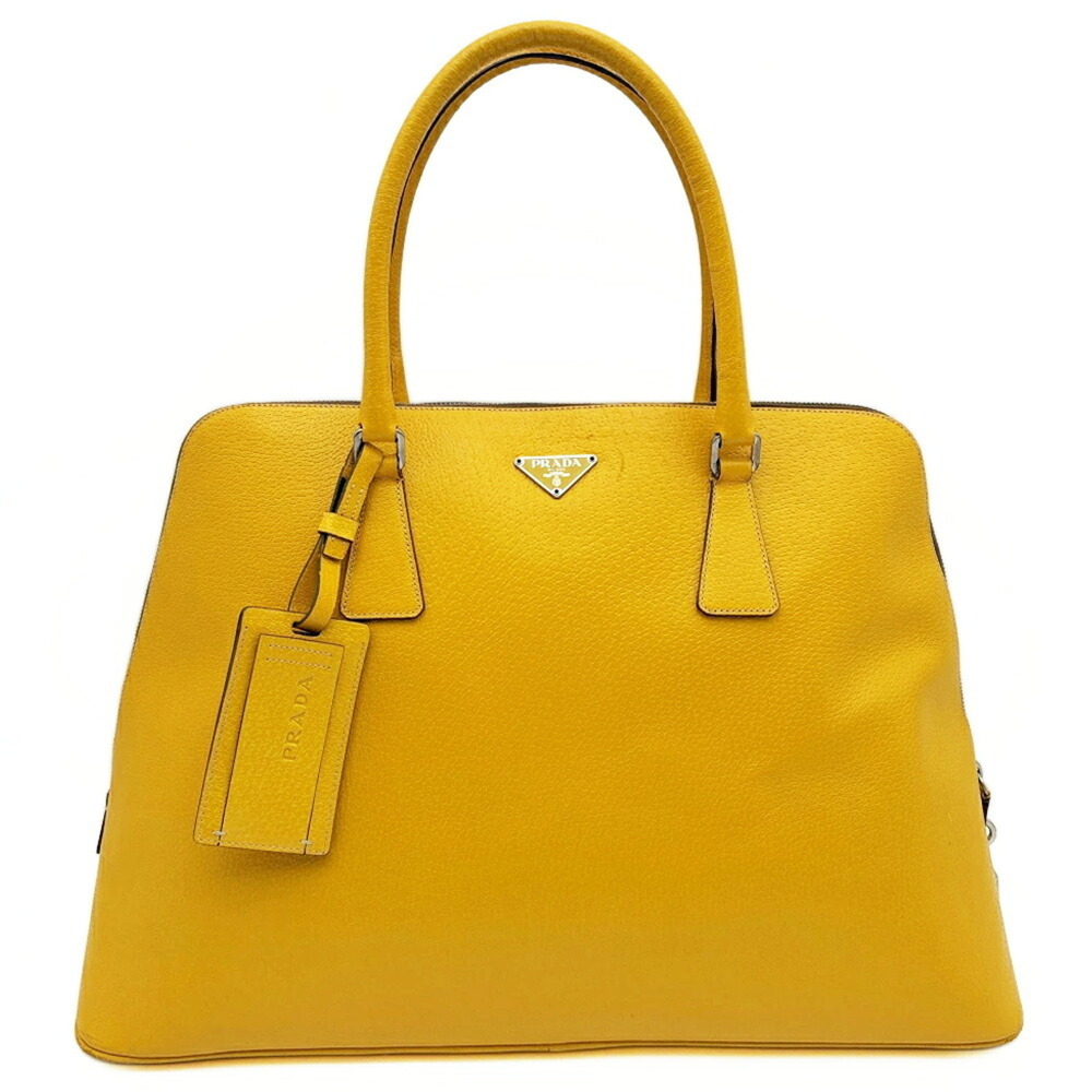 Prada PRADA bag, tote Promenade, leather, yellow
